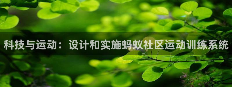 意昂凯捷注册：科技与运动：设计和实施蚂蚁社区运动训练系统